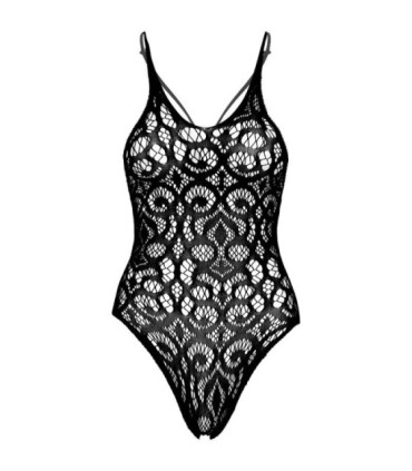 LEG AVENUE - TEDDY DE ENCAJES Y TIRANTAS EN LA ESPALDA - NEGRO