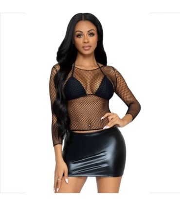 LEG AVENUE - CAMISETA RED MANGA LARGA NEGRO