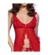 CHILIROSE - CR 4696 BABYDOLL & TANGA CROTCHLESS ROJO S/M