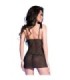 CHILIROSE - CR 4219 BABYDOLL & TANGA CROTCHLESS NEGRO S/M