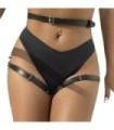 SUBBLIME - ARNÉS CINTURA Y PIERNAS CUERO NEGRO TALLA ÚNICA