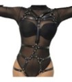 SUBBLIME - ARNÉS DE CUERPO CORREAS AJUSTABLE CUERO NEGRO TALLA ÚNICA