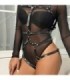 SUBBLIME - ARNÉS DE CUERPO CORREAS AJUSTABLE CUERO NEGRO TALLA ÚNICA