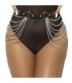 SUBBLIME - CINTURÓN DE CADENAS CUERO NEGRO TALLA ÚNICA
