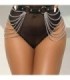 SUBBLIME - CINTURÓN DE CADENAS CUERO NEGRO TALLA ÚNICA