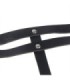SUBBLIME - CINTURON DE CADENAS ANILLAS CUERO NEGRO TALLA ÚNICA