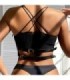 SUBBLIME - ARNÉS DE PECHO ANILLAS DE CUERO NEGRO TALLA ÚNICA