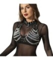 SUBBLIME - ARNÉS SUJETADOR Y COLLAR CON CADENAS TALLA ÚNICA