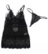 SUBBLIME - BABYDOLL CON TIRANTES AJUSTABLES DE ENCAJE NEGRO S/M