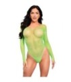 LEG AVENUE - BODY MANGA LARGA CRISTALIZADA FUCSIA