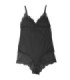 SUBBLIME - TEDDY DETALLE ENCAJE FLORAL NEGRO L/XL