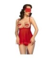 CHILIROSE - CR 4715 SET BABYDOLL CUATRO PIEZAS NEGRO L