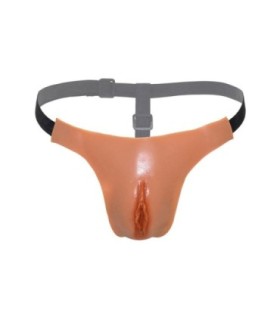 HIDDEN DESIRE - ALTER EGO TANGA VAGINA ABIERTA AJUSTABLE NATURAL