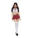 LEG AVENUE - DISFRAZ MISS COLEGIALA CLÁSICO ROJO/BLANCO M/L