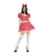 LEG AVENUE - VESTIDO DE LUNARES + DIADEMA ROJO/BLANCO S