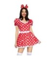 LEG AVENUE - VESTIDO DE LUNARES + DIADEMA ROJO/BLANCO M