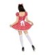 LEG AVENUE - VESTIDO DE LUNARES + DIADEMA ROJO/BLANCO M
