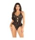 LEG AVENUE - BODY CON LAZOS Y VOLANTES NEGRO TALLA ÚNICA