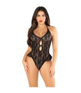 LEG AVENUE - BODY CON LAZOS Y VOLANTES NEGRO TALLA ÚNICA