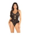 LEG AVENUE - BODY CON LAZOS Y VOLANTES NEGRO TALLA ÚNICA