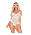 LEG AVENUE - BODY CON LAZOS Y VOLANTES BLANCO TALLA ÚNICA