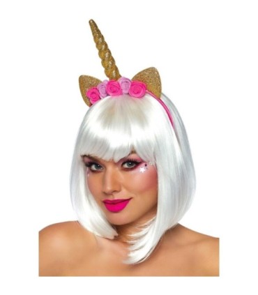 LEG AVENUE - DIADEMA DE UNICORNIO CON FLORES DORADO