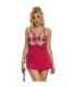 SUBBLIME - 954123 BABYDOLL CON DISEÑO FLORAL ROJO S/M