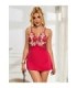 SUBBLIME - 954123 BABYDOLL CON DISEÑO FLORAL ROJO S/M