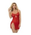 SUBBLIME - 954208 BABYDOLL DE ENCAJE CON TIRANTES AJUSTABLES ROJO S/M