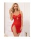 SUBBLIME - 954215 BABYDOLL DE ENCAJE CON TIRANTES AJUSTABLES ROJO L/XL