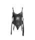 SUBBLIME - 955502 BODY DE ENCAJE CON LAZOS Y LIGAS NEGRO L/XL