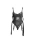 SUBBLIME - 955502 BODY DE ENCAJE CON LAZOS Y LIGAS NEGRO L/XL