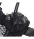 SUBBLIME - 955502 BODY DE ENCAJE CON LAZOS Y LIGAS NEGRO L/XL