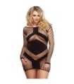 LEG AVENUE - MINI VESTIDO RED SEXY NEGRO TALLA GRANDE 1X/2X