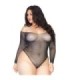 LEG AVENUE - CRYSTALIZED FISHNET BODYSTOCKING 1X-2X