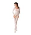 PASSION - WOMAN BS055 BODYSTOCKING BLANCO TALLA ÚNICA