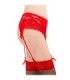 QUEEN LINGERIE - TANGA CON LIGUERO DE ENCAJES S/M