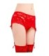 QUEEN LINGERIE - TANGA CON LIGUERO DE ENCAJES S/M