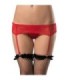 QUEEN LINGERIE - TANGA Y LIGUERO MOTIVOS FLORALES S/M