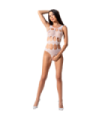 PASSION - WOMAN BS083 TEDDY CUERPO DE RED BLANCO ONE SIZE