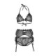 LEG AVENUE - SET DE TRES PIEZAS CON BRILLANTES M