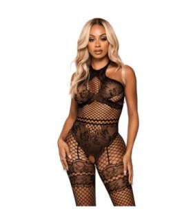 LEG AVENUE - BODYSTOCKING CUELLO HALTER TALLA ÚNICA - NEGRO
