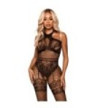 LEG AVENUE - BODYSTOCKING CUELLO HALTER TALLA ÚNICA - NEGRO