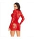 LEG AVENUE - MINI VESTIDO DE ENCAJE CON MANGA LARGA ROJO