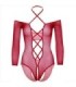 LEG AVENUE - BODY CROTCHLESS CON BRILLO ROJO
