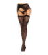 LEG AVENUE - MEDIAS ENCAJE & LIGUERO NEGRO