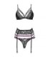 LIVCO CORSETTI FASHION - SNEHANA LC 90443 SUJETADOR + LIGUERO + PANTY NEGRO L/XL