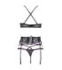 LIVCO CORSETTI FASHION - SNEHANA LC 90443 SUJETADOR + LIGUERO + PANTY NEGRO L/XL