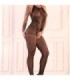 LIVCO CORSETTI FASHION - MAERI LC 17341 BODYSTOCKING CROTCHLESS NEGRO TALLA ÚNICA