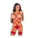 LIVCO CORSETTI FASHION - THIARA LC 20213 SET BODY + MEDIAS ROJA L/XL